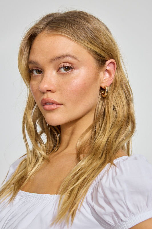 Smooth Chunky Hoop Earrings Yellow Garage Clothing Women