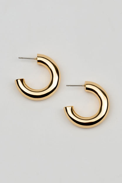 Smooth Chunky Hoop Earrings Yellow Garage Clothing Women