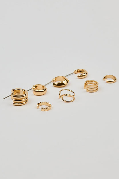 8 Pack Clean Metal Party Earrings Yellow Garage Clothing Women