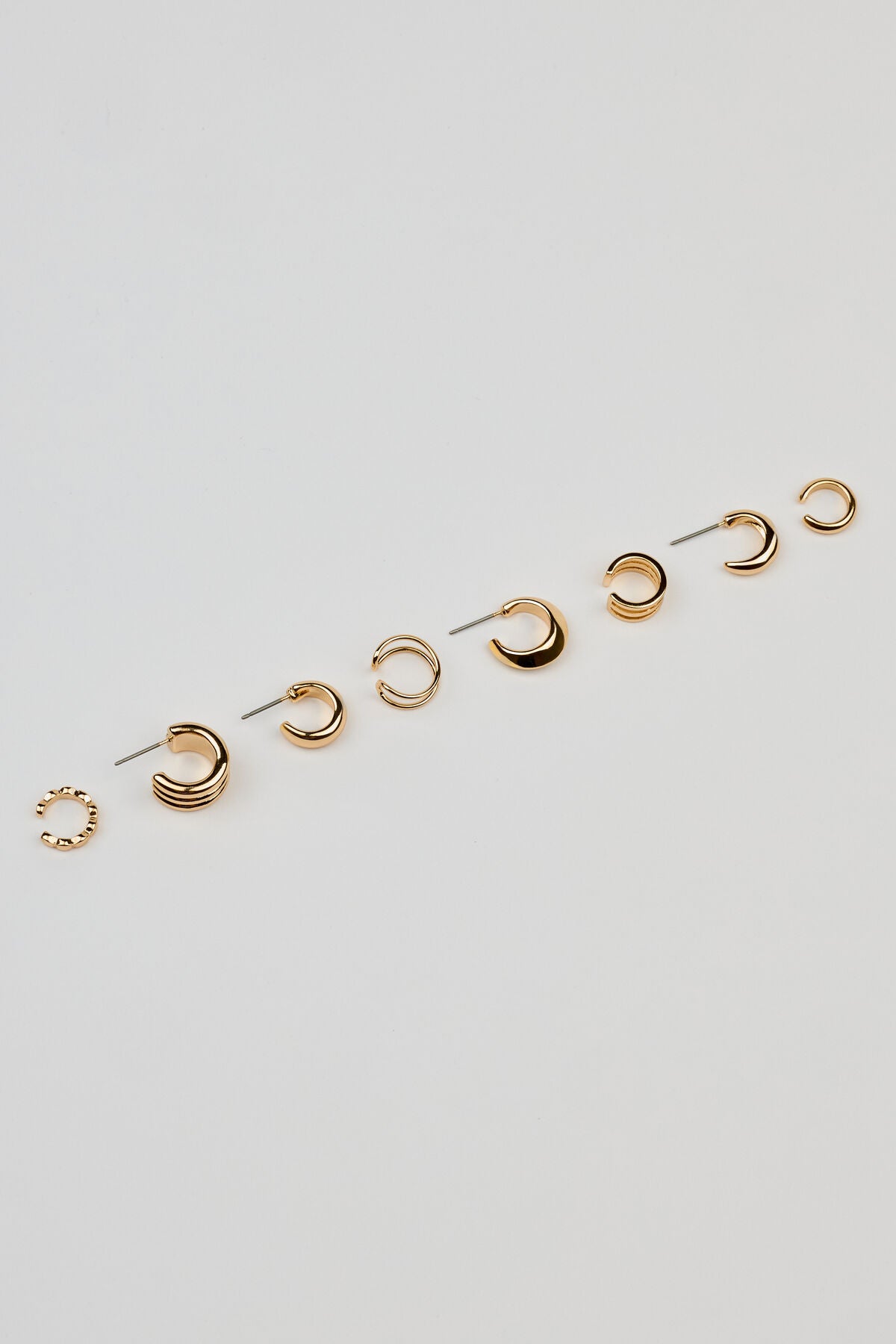 8 Pack Clean Metal Party Earrings Yellow Garage Clothing Women