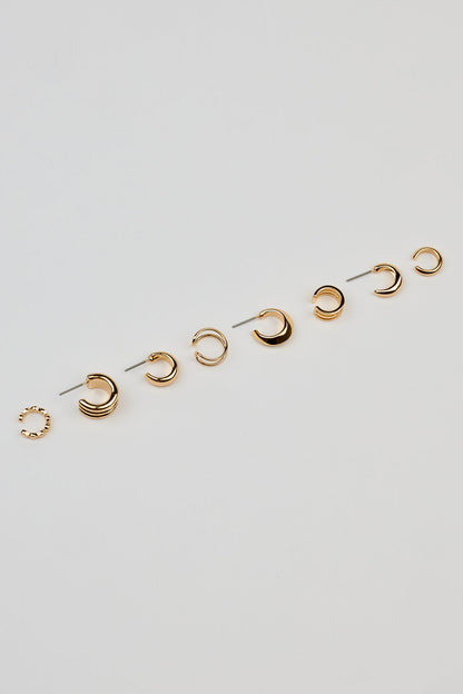 8 Pack Clean Metal Party Earrings Yellow Garage Clothing Women