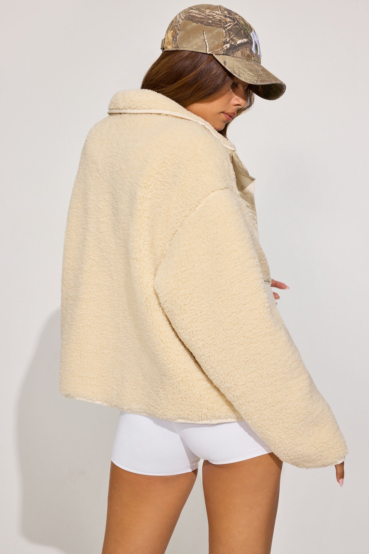 Sherpa Mixed Media Jacket WHITE Garage Clothing Women