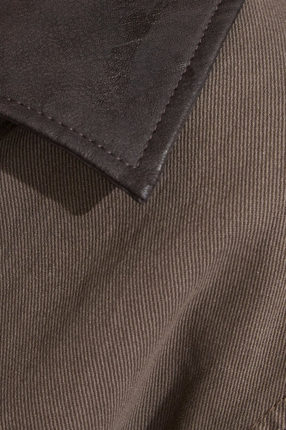 Twill Worker Jacket Brown Garage Clothing Women