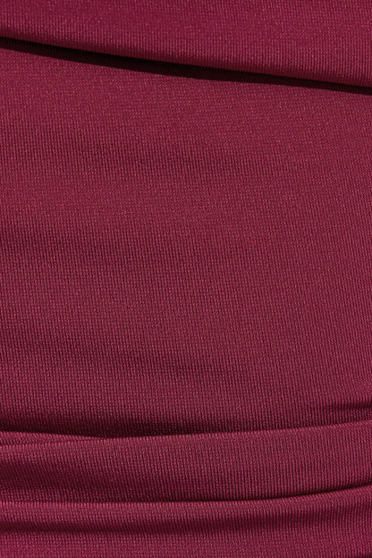 Deep Cowl Neck Halter Top Burgundy Garage Clothing Women