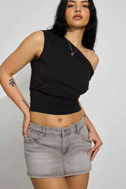 Denim Micro Skort Black Garage Clothing Women