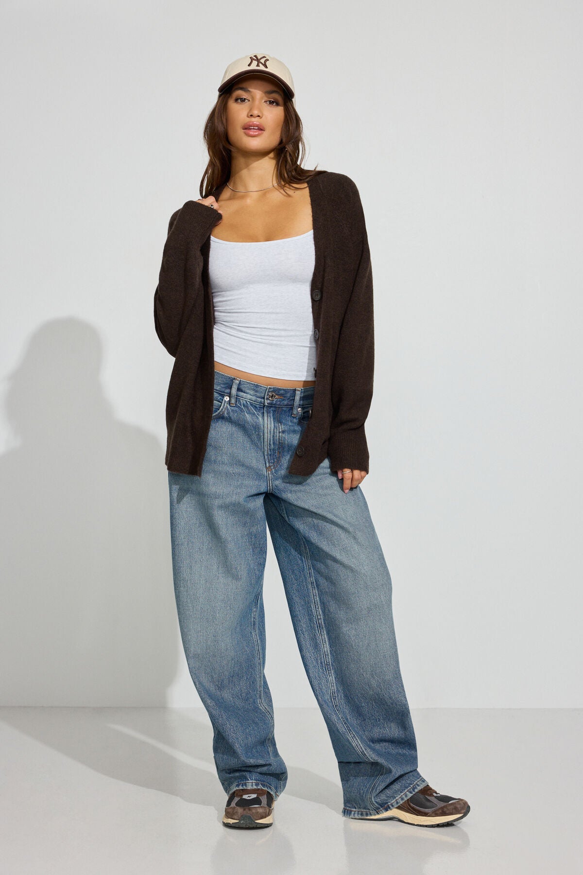 Long Sleeve Spongy Oversized Cardigan Brown Garage Clothing Women