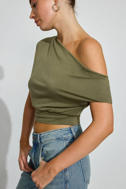 Off Shoulder Band Top Green Garage Clothing Women