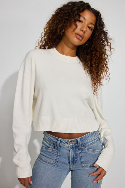 Longsleeve Fine Gauge Sweater White Garage Clothing Women