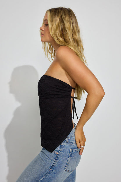 Asymmetric Tube Top Black Garage Clothing Women