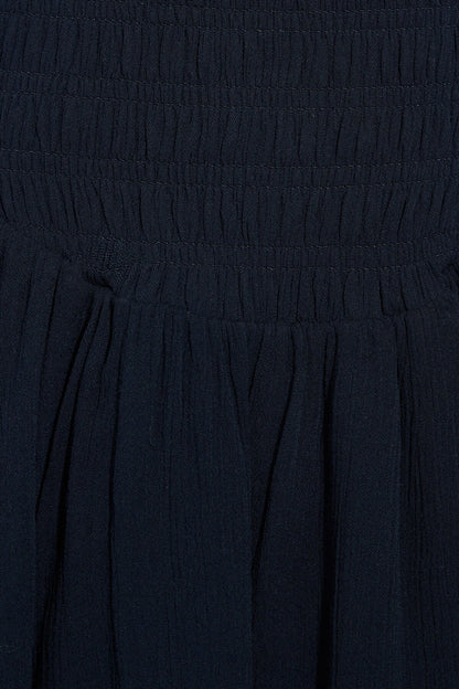 Kenzie Smocked Tiered Romper Dress Navy Garage Clothing Women