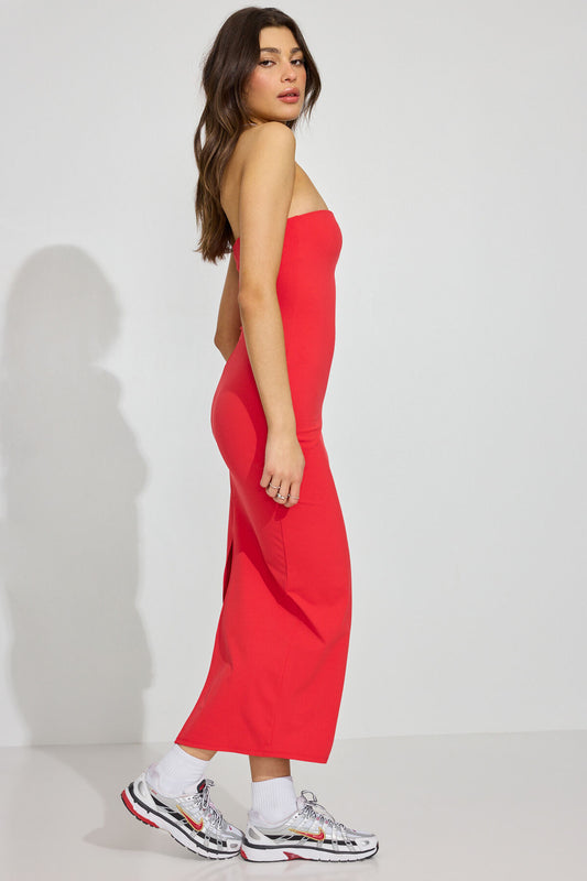 Sleek Maxi Tube Dress Red Garage Clothing Women