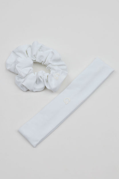 2 Pack Active Scrunchie & Headband  White Garage Clothing Women