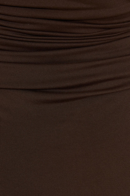 Ruched Tube Mini Dress Brown Garage Clothing Women