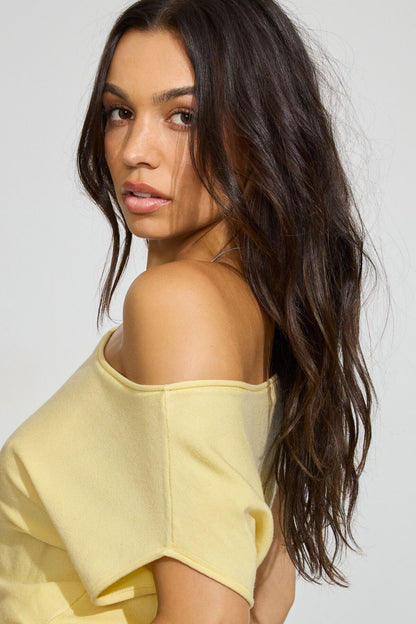 Asymmetric Cinched Waist Sweater  Yellow Garage Clothing Women