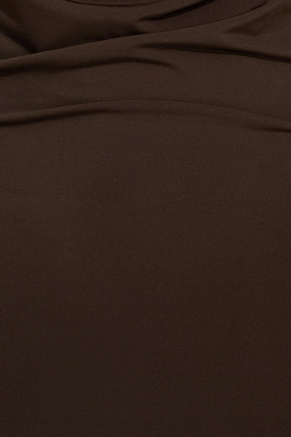 Deep Plunge Cowl Neck Mini Dress Brown Garage Clothing Women