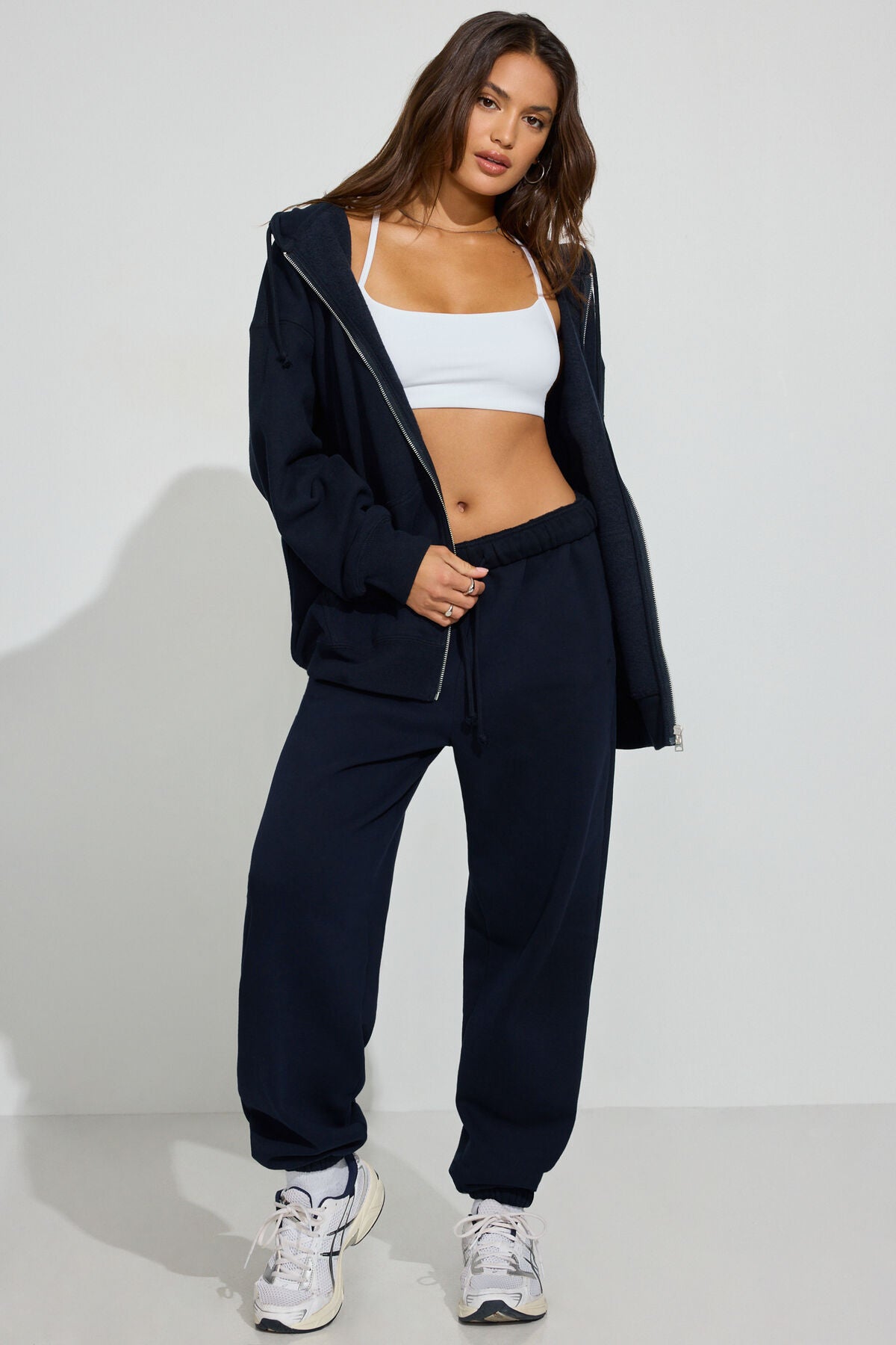 SoftTerry Oversized Zip-Up Hoodie Navy Garage Clothing Women