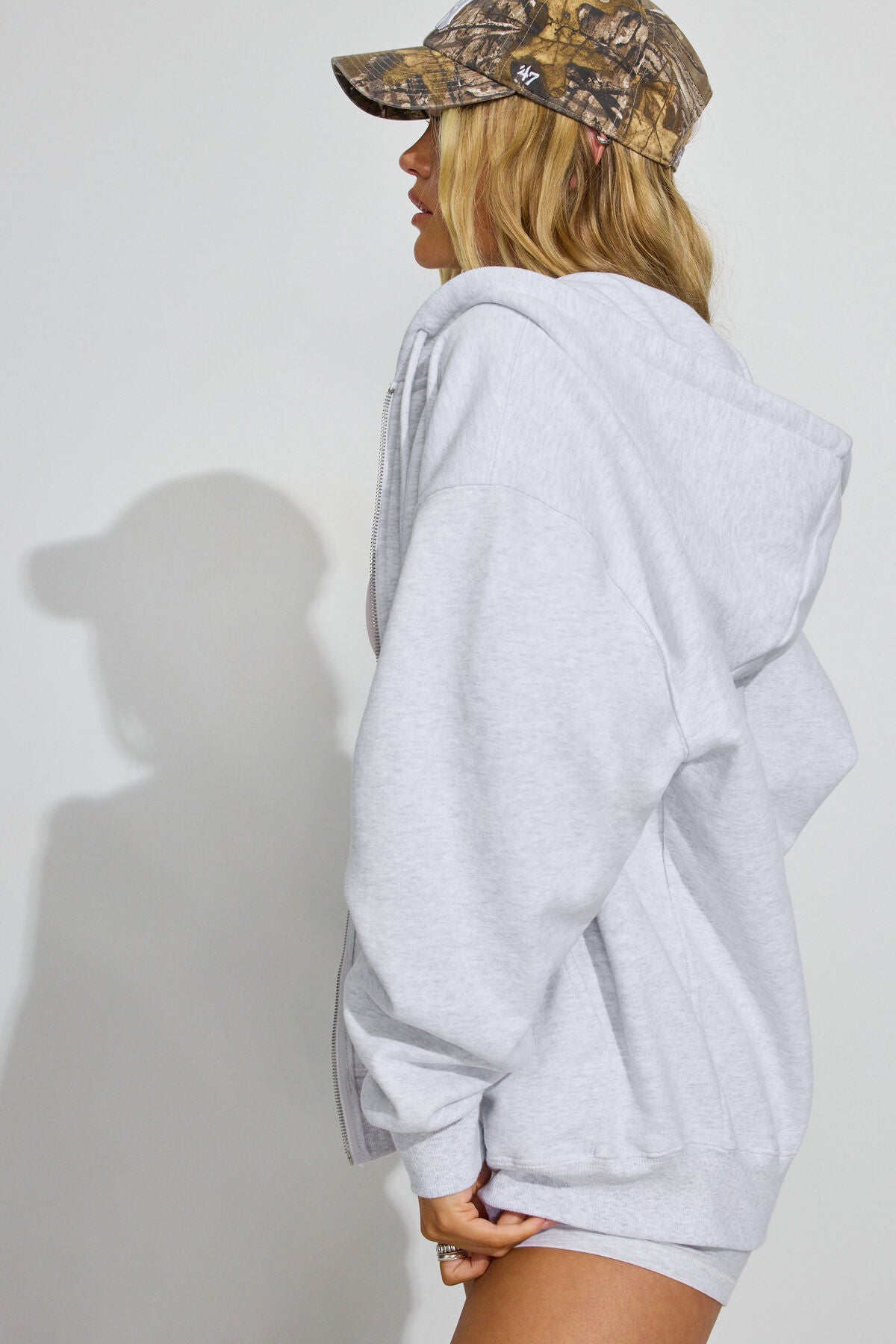 SoftTerry Oversized Zip-Up Hoodie Gray Garage Clothing Women