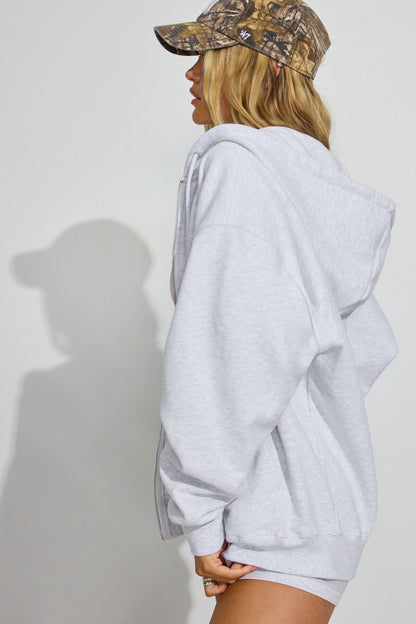SoftTerry Oversized Zip-Up Hoodie Gray Garage Clothing Women