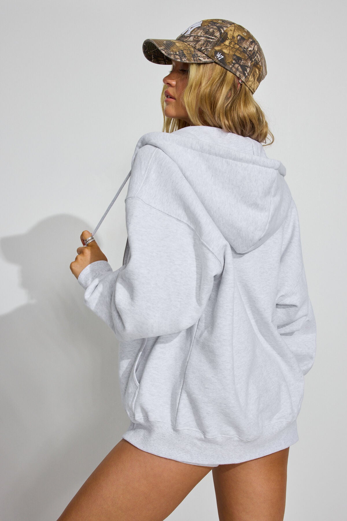 SoftTerry Oversized Zip-Up Hoodie Gray Garage Clothing Women