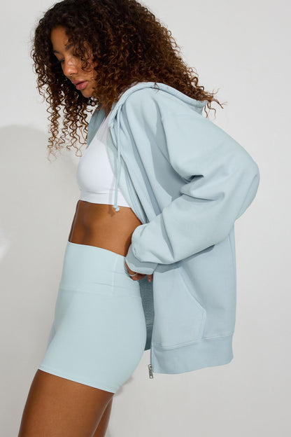 SoftTerry Oversized Zip-Up Hoodie BLUE Garage Clothing Women