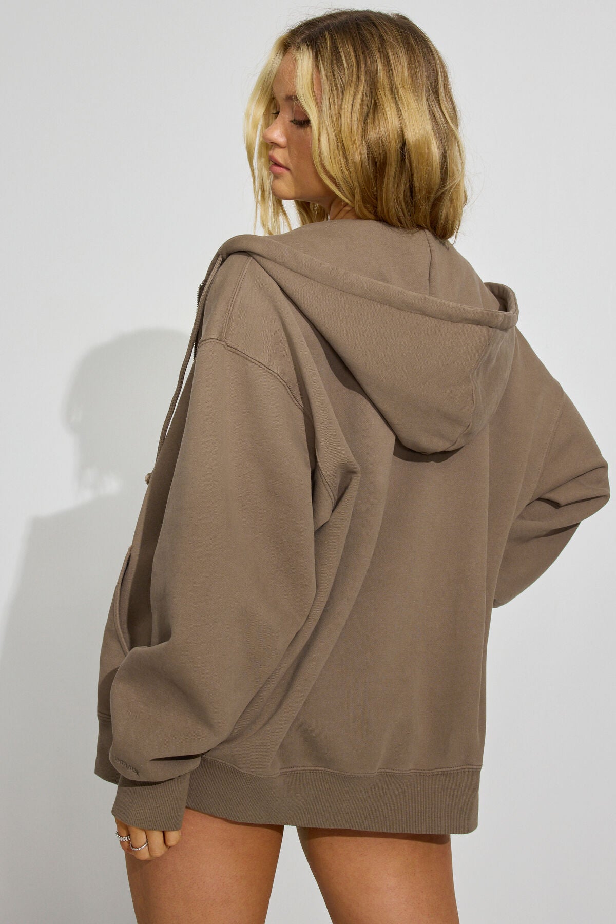 SoftTerry Oversized Zip-Up Hoodie Brown Garage Clothing Women