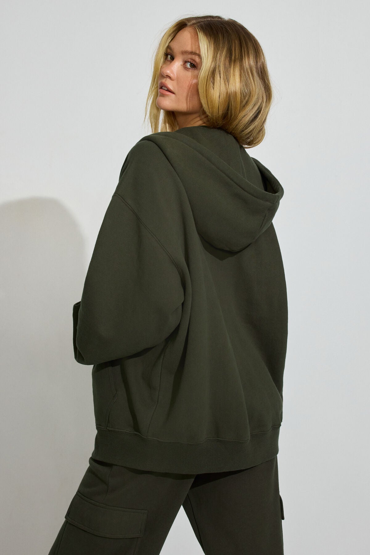SoftTerry Oversized Zip-Up Hoodie Green Garage Clothing Women