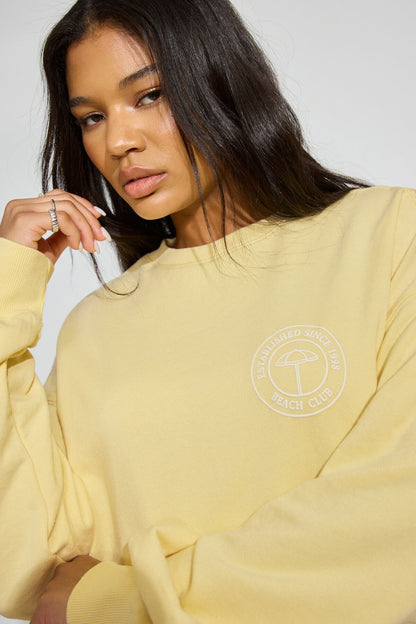 SoftTerry Oversized Crewneck Sweatshirt Yellow Garage Clothing Women