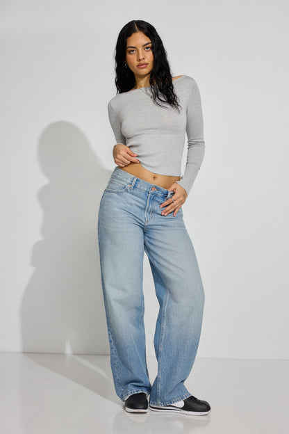 Fitted Boatneck Sweater Gray Garage Clothing Women
