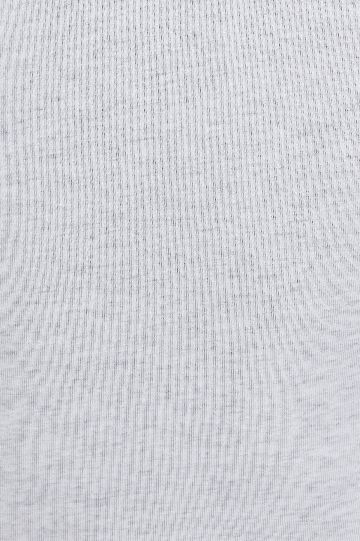 Clean V-Neck Long Sleeve Top Gray Garage Clothing Women