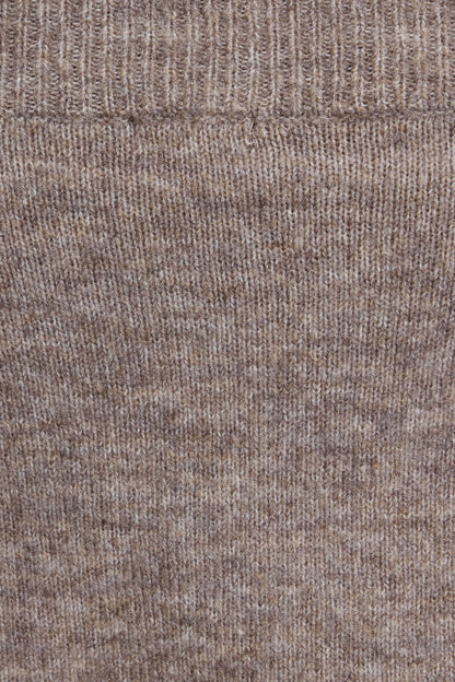 Long Sleeve Off Shoulder Bubble Sweater Brown Garage Clothing Women