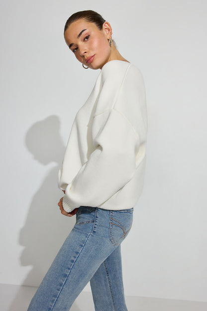 V-Neck Oversized Sweater White Garage Clothing Women