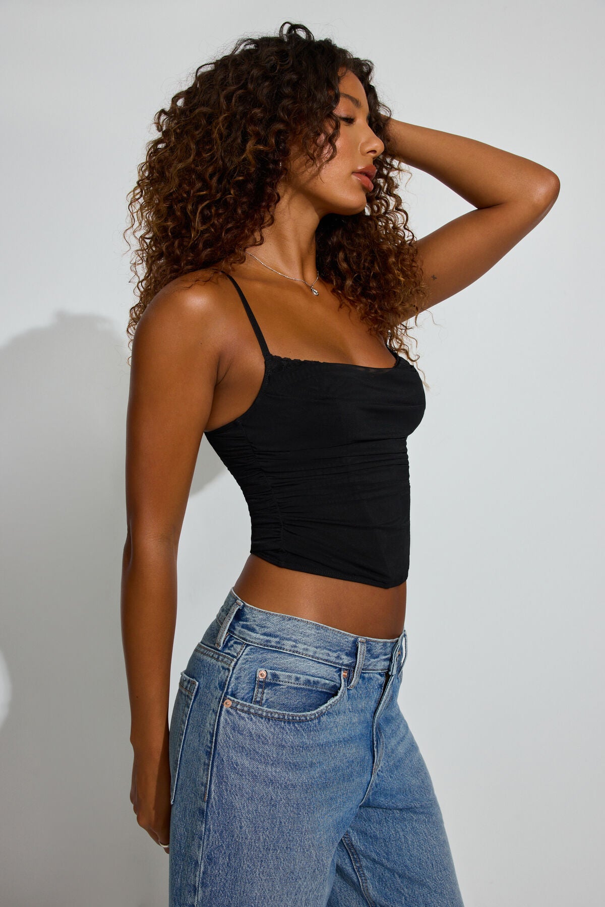 Ally Mesh Peekaboo Bustier Black Garage Clothing Women