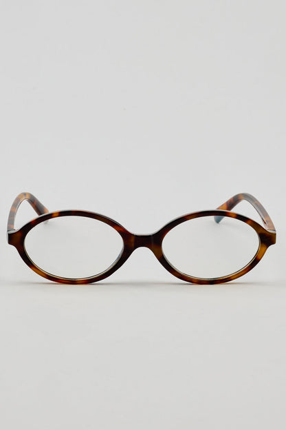 Slim Oval Blue Light Readers Brown Garage Clothing Women