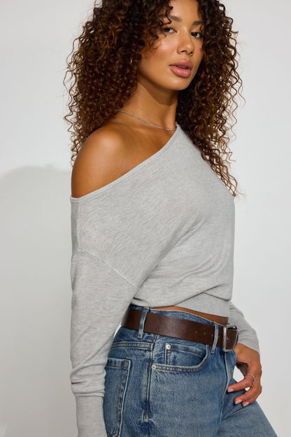 Rae Asymmetric Fine Sweater Gray Garage Clothing Women