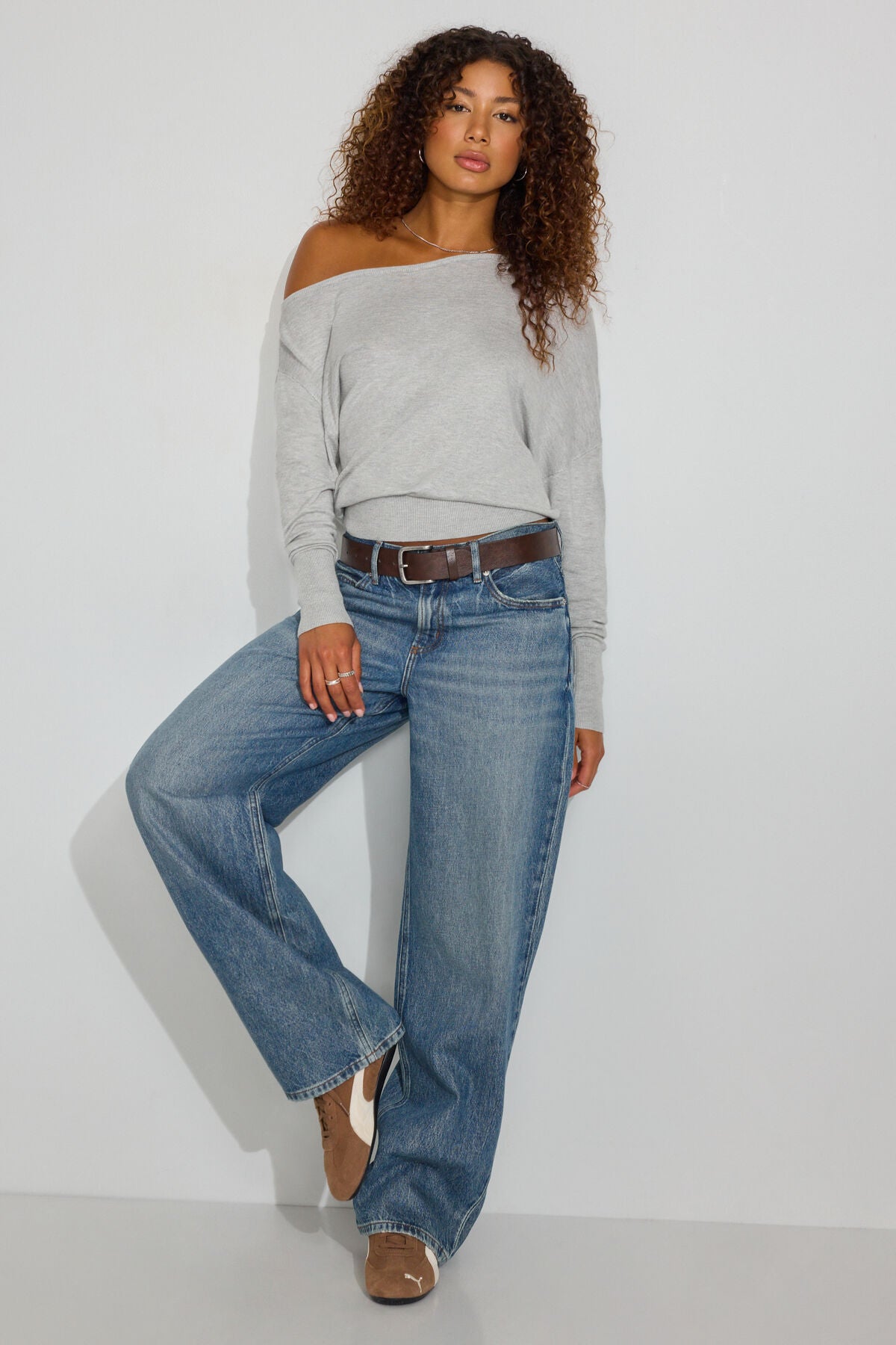 Rae Asymmetric Fine Sweater Gray Garage Clothing Women