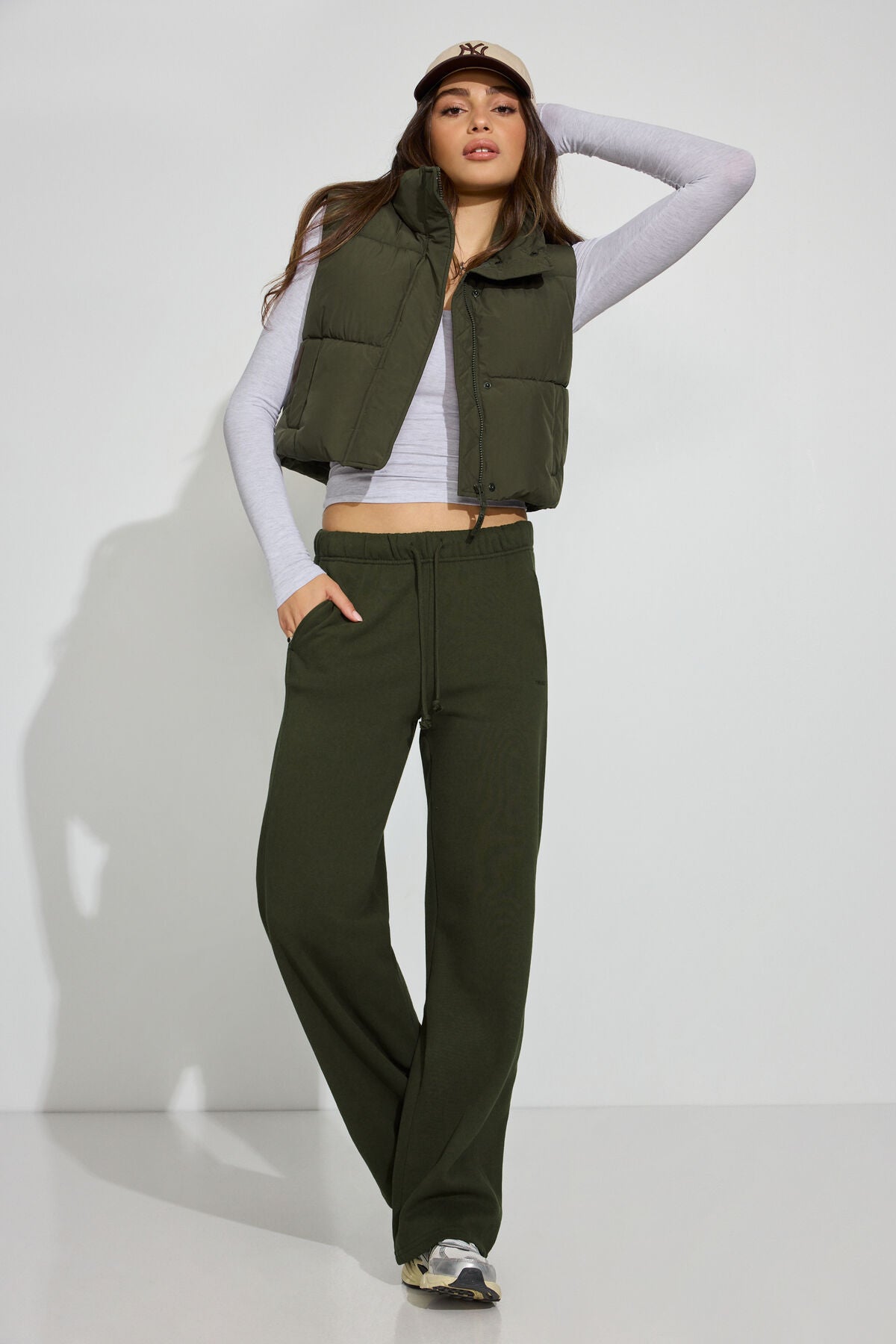 Mini Puff Vest Khaki Garage Clothing Women