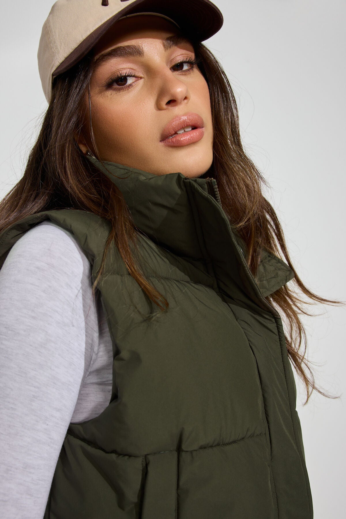 Mini Puff Vest Khaki Garage Clothing Women