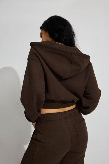 SoftTerry Bubble Zip Hoodie Brown Garage Clothing Women