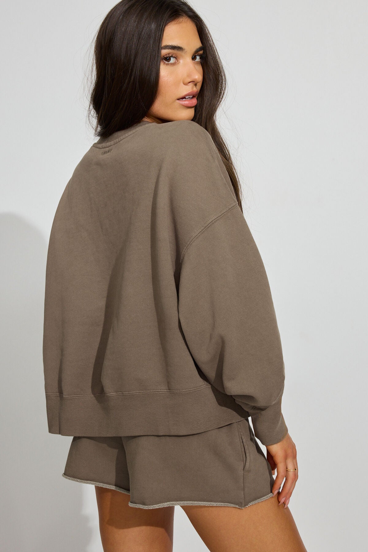 SoftTerry Bubble Crewneck Sweatshirt Brown Garage Clothing Women
