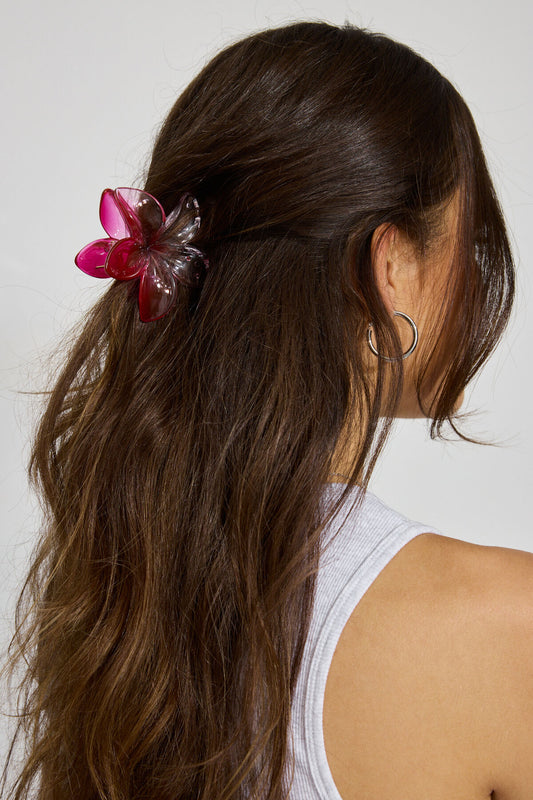 Flower Hair Claw Burgundy Garage Clothing Women