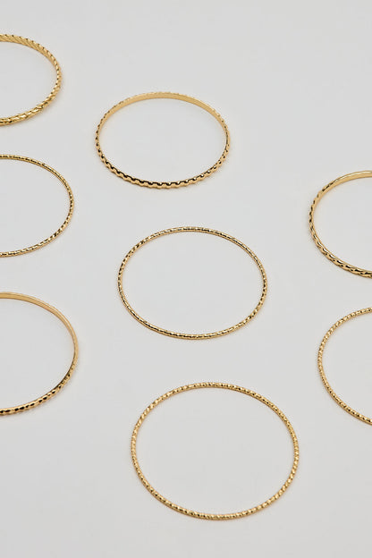 Set of 11 Textured Bangles Yellow Garage Clothing Women