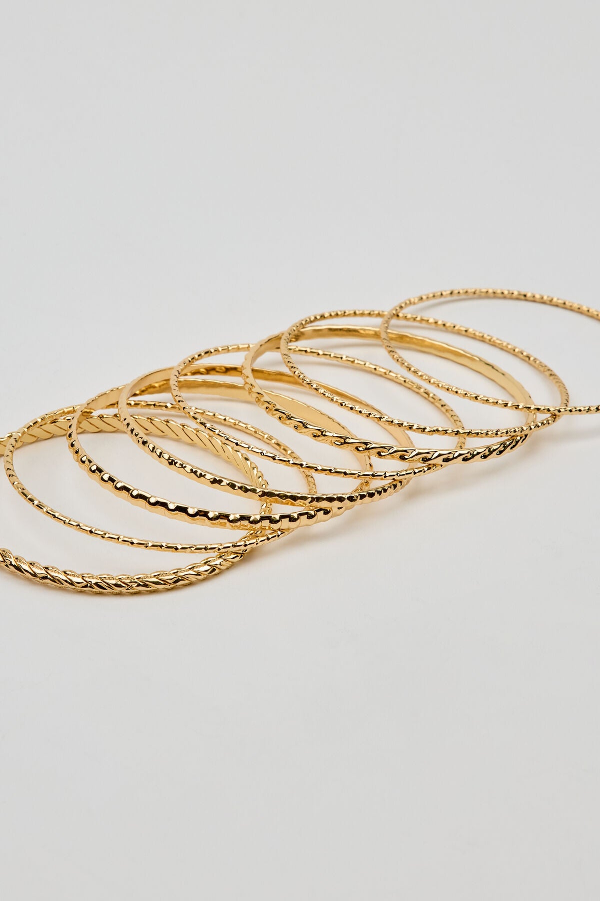 Set of 11 Textured Bangles Yellow Garage Clothing Women
