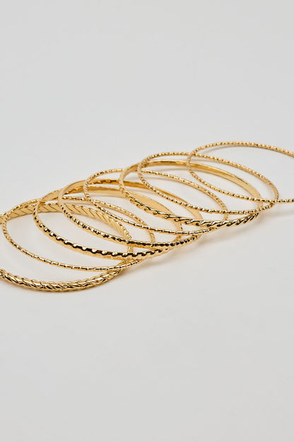 Set of 11 Textured Bangles Yellow Garage Clothing Women