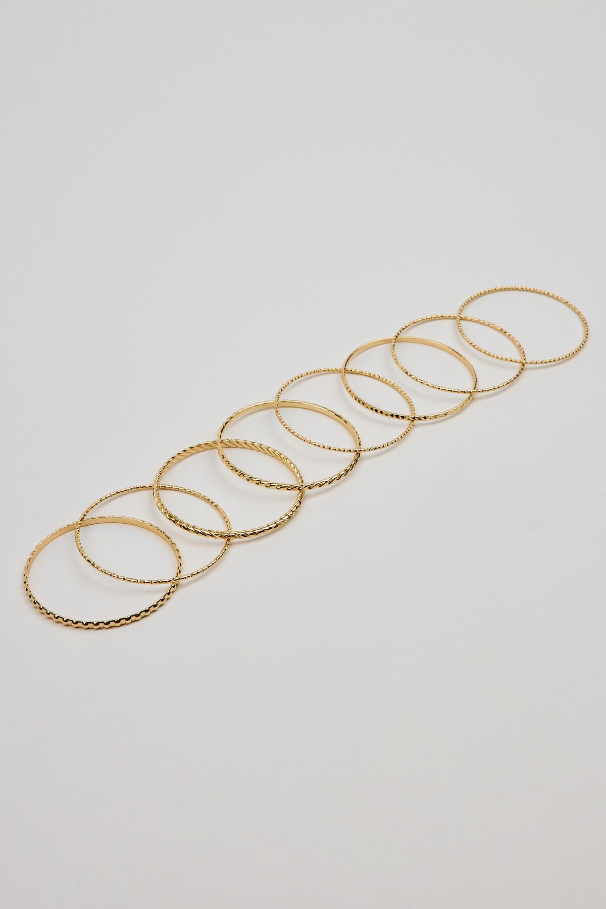 Set of 11 Textured Bangles Yellow Garage Clothing Women