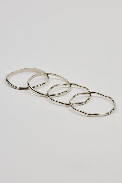 Set of 4 Wavy Bangles Gray Garage Clothing Women