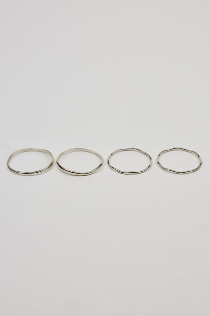 Set of 4 Wavy Bangles Gray Garage Clothing Women