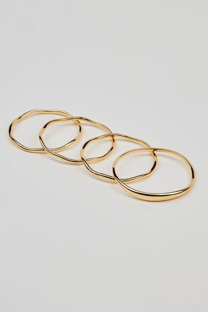 Set of 4 Wavy Bangles Yellow Garage Clothing Women