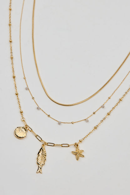 Set of 3 It's A Catch Necklaces White Garage Clothing Women