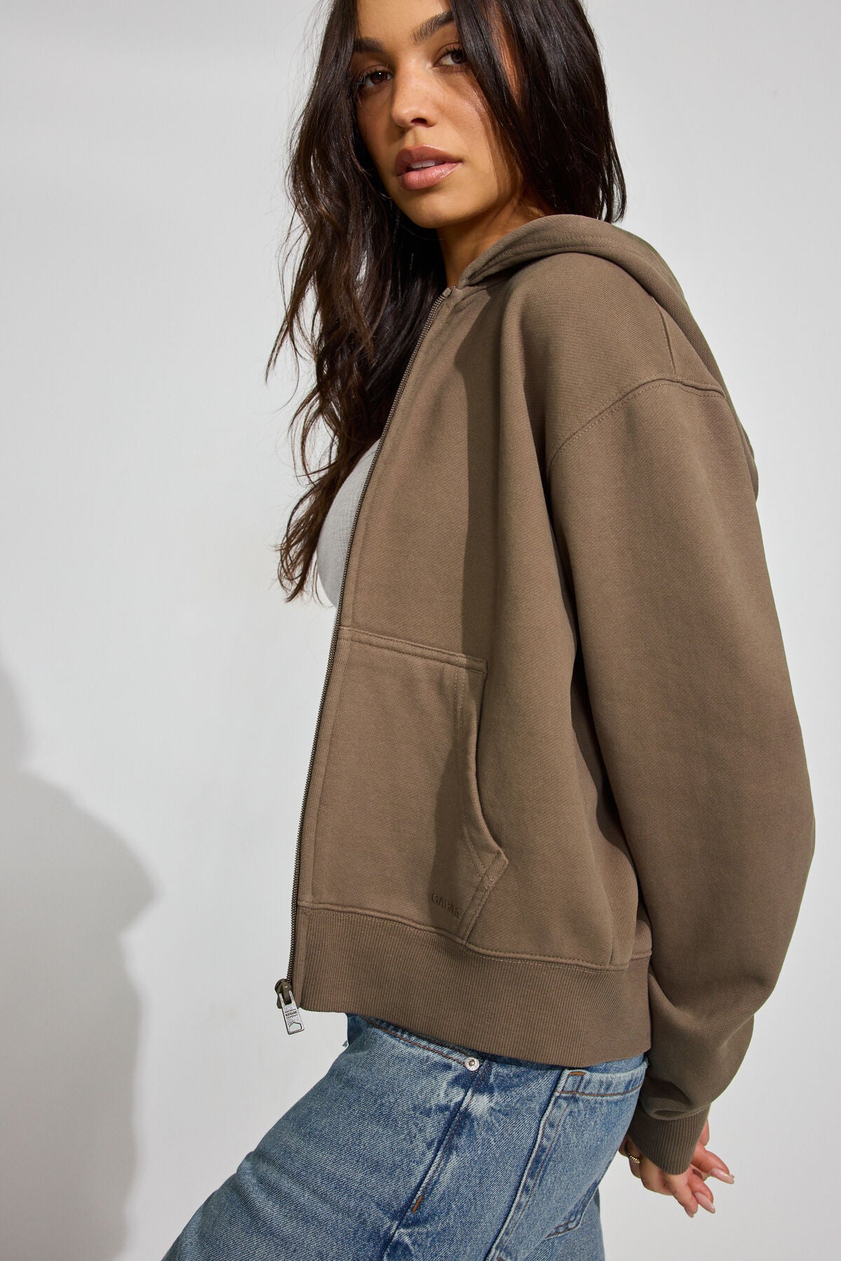 SoftTerry Iconic Full Zip Hoodie Brown Garage Clothing Women