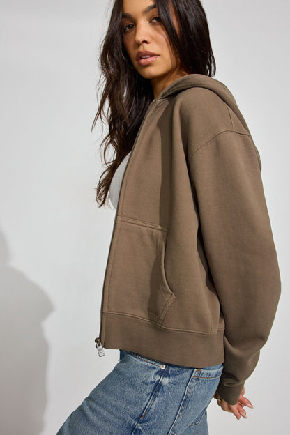 SoftTerry Iconic Full Zip Hoodie Brown Garage Clothing Women